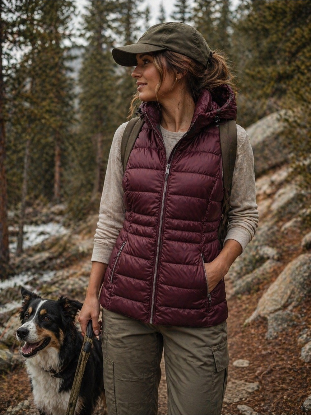 Marc New York Andrew Marc Vest Packable Puffer Vest Burgundy Hooded Medium